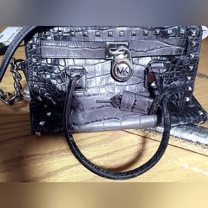 Micheal Kors studded crocodile leather shoulder bag